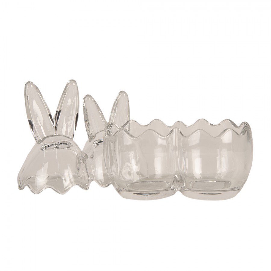 Barattolo coniglietto in vetro trasparente - diam. 14x17 cm - Clayre&Eef
